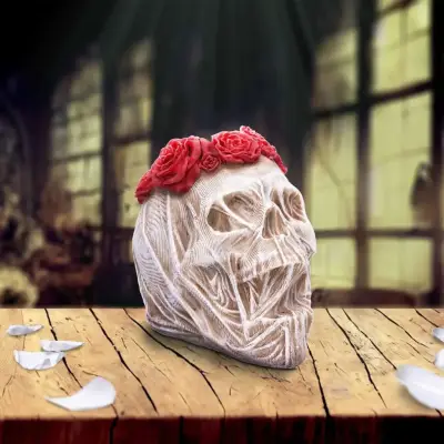Figurine skull the veil large